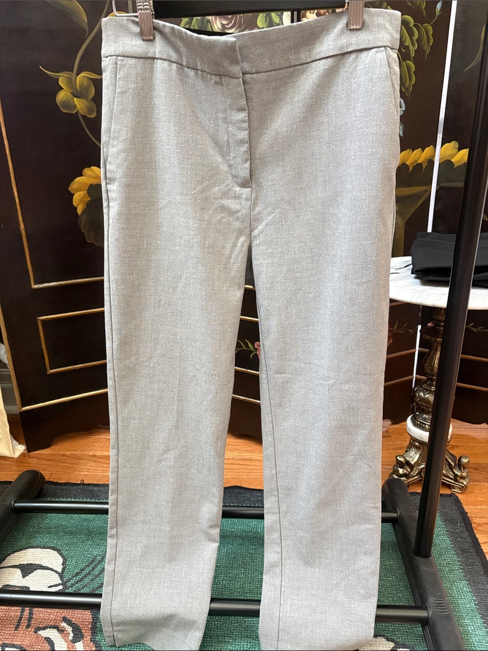Zara Light Gray Straight-Leg Dress Pants